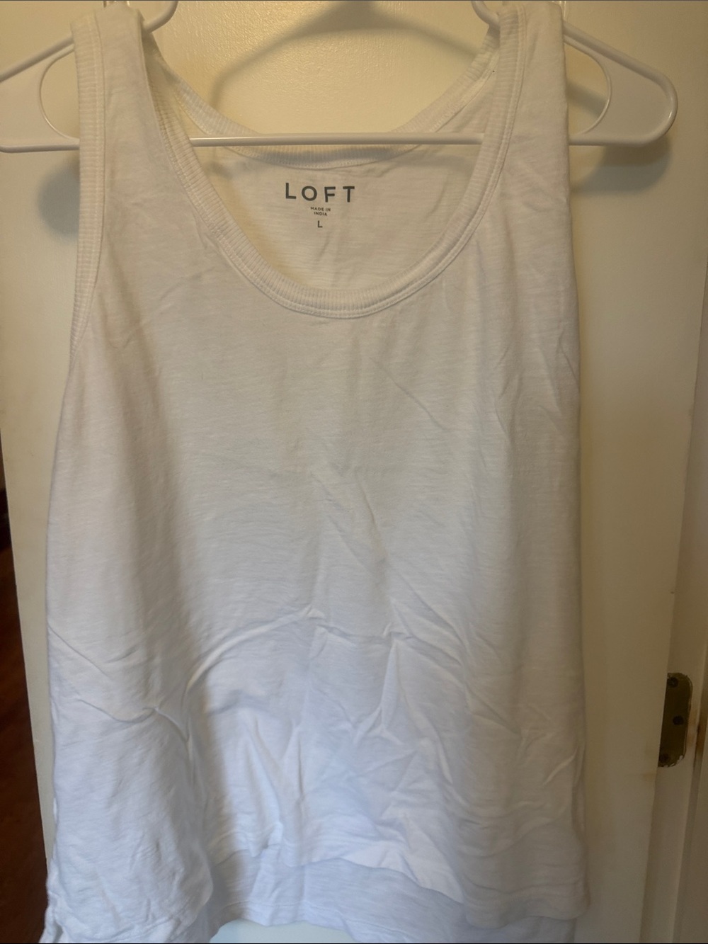 LOFT White Scoop Neck Tank Top